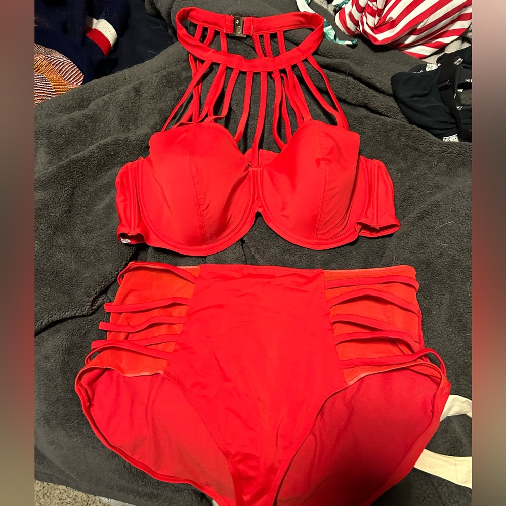 Adore Me Strappy Halter Swimsuit set